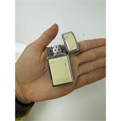 Novelty KKW camera lighter, together with a collection of other lighters, including McMurdo lighter, Benlow Golmet table lighter, Ronson examples, etc