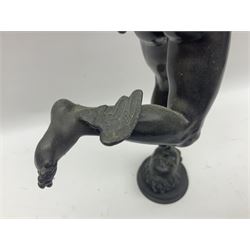 After Giambologna, bronzed figure of Hermes pointing to the sky, H55cm