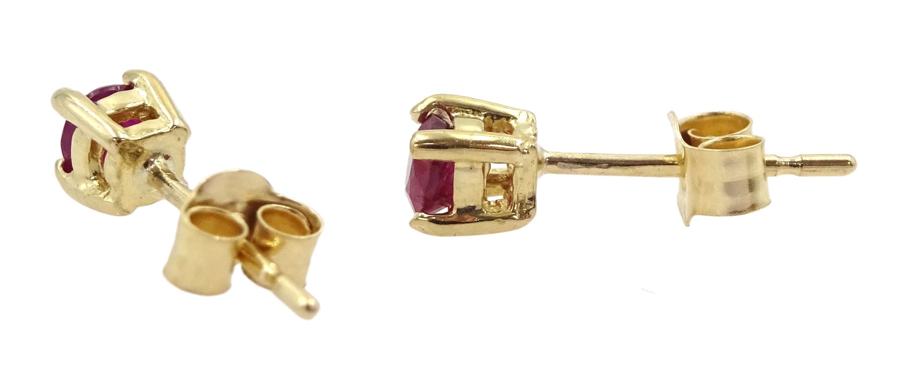 Pair of 9ct gold ruby stud earrings