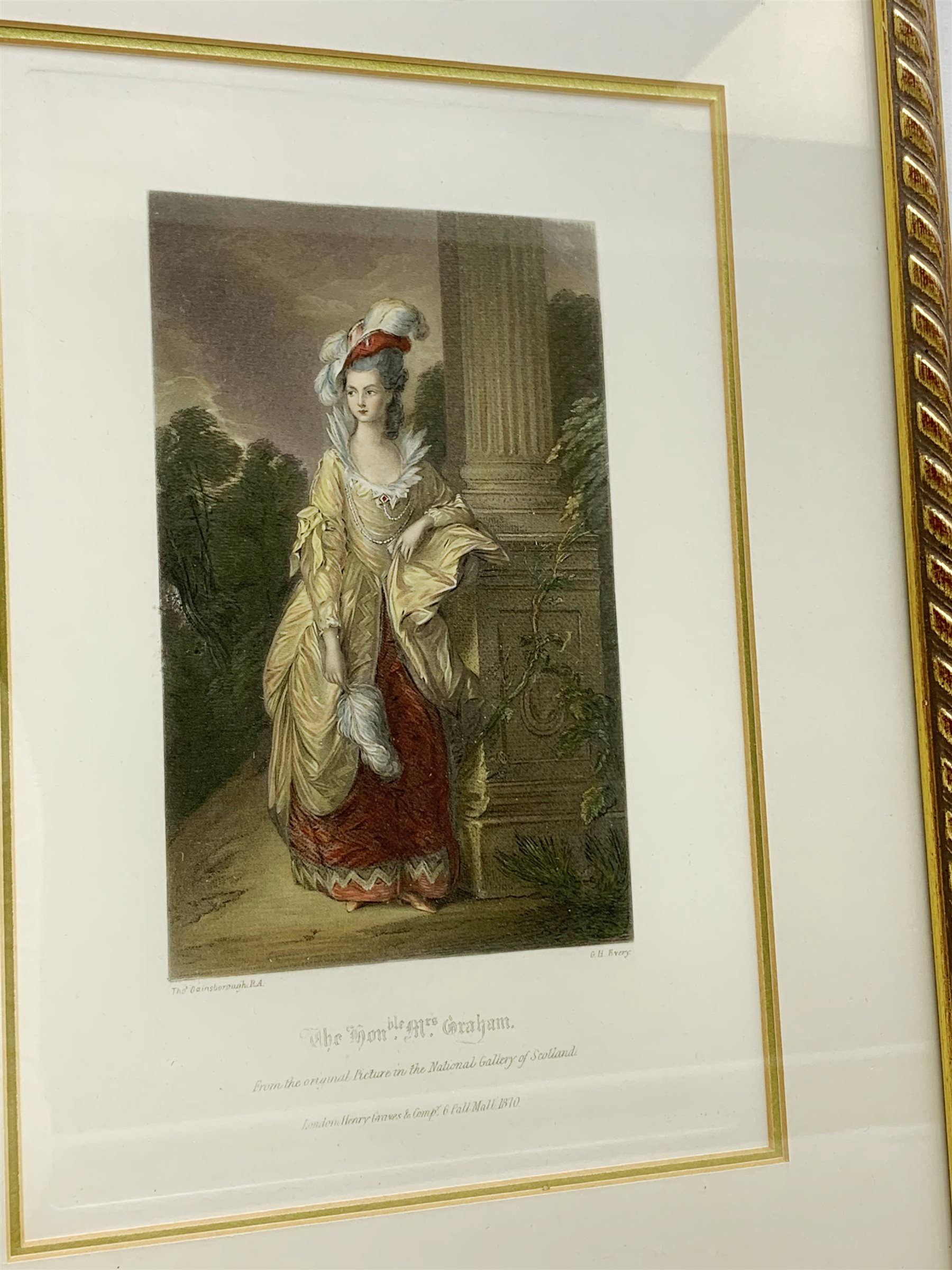 G H Every after Thomas Gainsborough: 'The Hon. Mrs Graham' 'Mother and Child' & 'Commerce (Cupids)', three 20th century engravings pub. Thomas Ross collection approx. 28cm x 19cm (3)