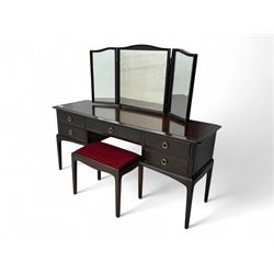 Stag Minstrel - mahogany dressing table with a rectangular top over arrangement of five dr...