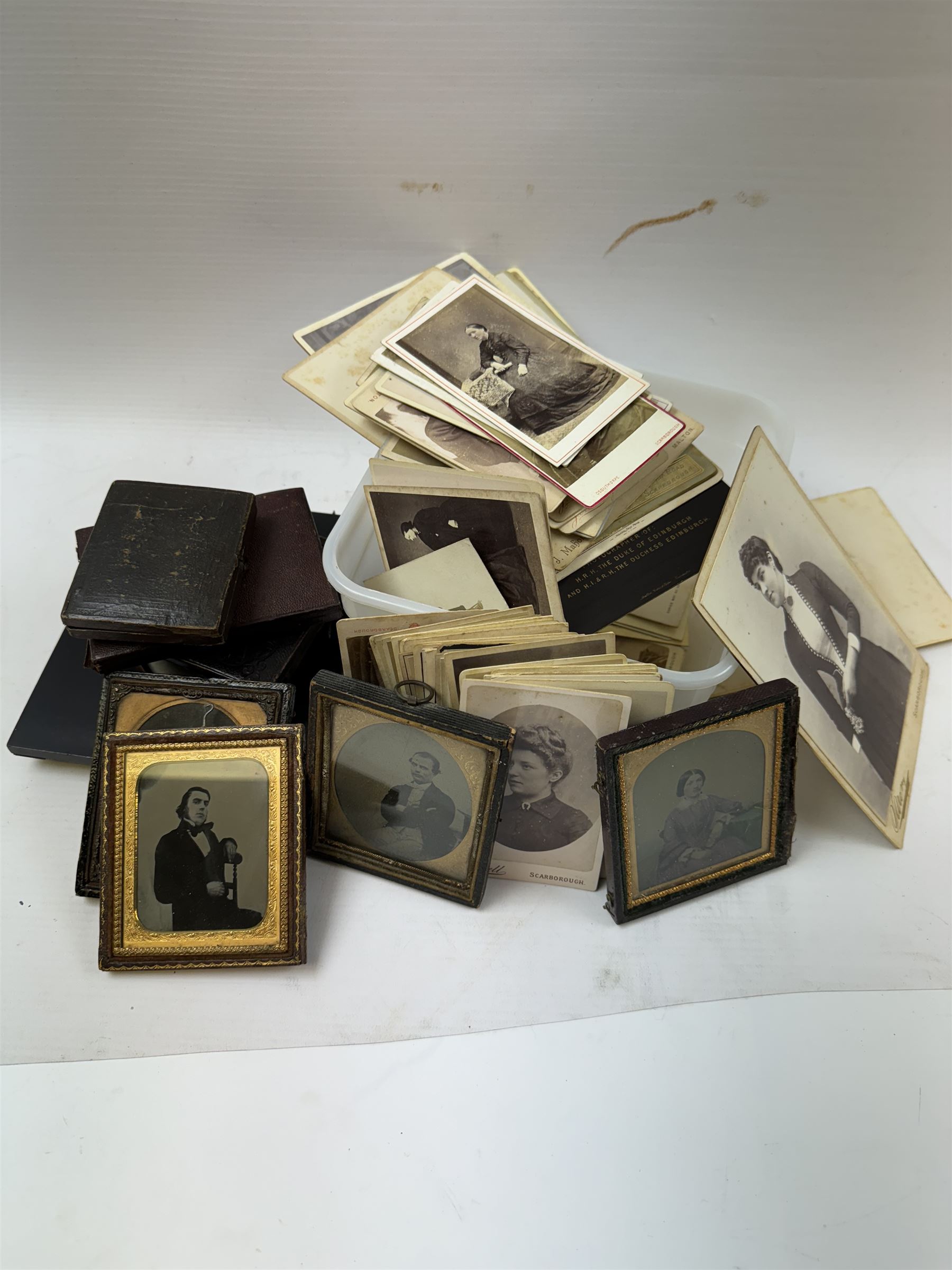 Collection of Victorian daguerreotypes, together with other photographs