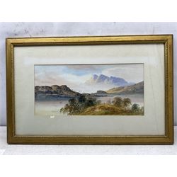 William Henry Earp (British 1831-1914): Highland Lochs, pair watercolours signed 25cm x 53cm (2)