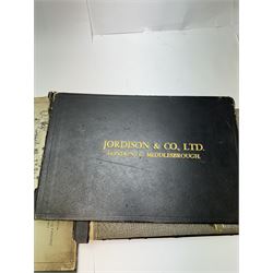 Two Jordison and Co Ltd archive books, folders with photographs of WWII posters, Souvenir booklet etc  