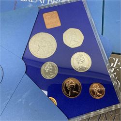 Eleven Great British coin year sets, dated two 1970, 1972, 1973, 1974, 1975, 1976, three 1977 and 1978, all in plastic displays with card covers