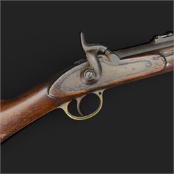 Two-Band short service musket, the L66cm barrel with sold out of service marks and indisti...