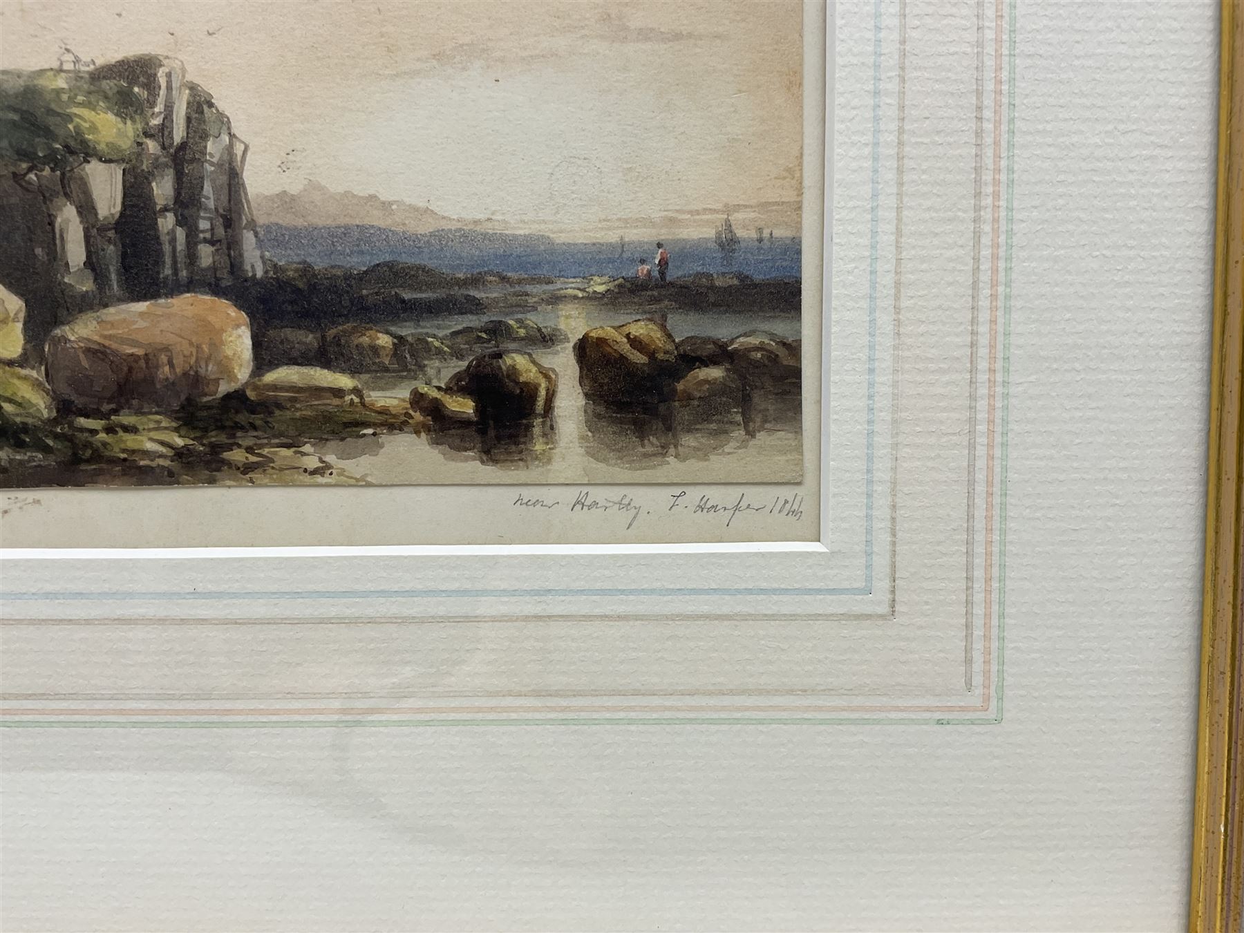 Thomas Harper (Newcastle 1820-c.1889): 'Near Hartley', watercolour signed titled and dated 1844, 12cm x 17cm