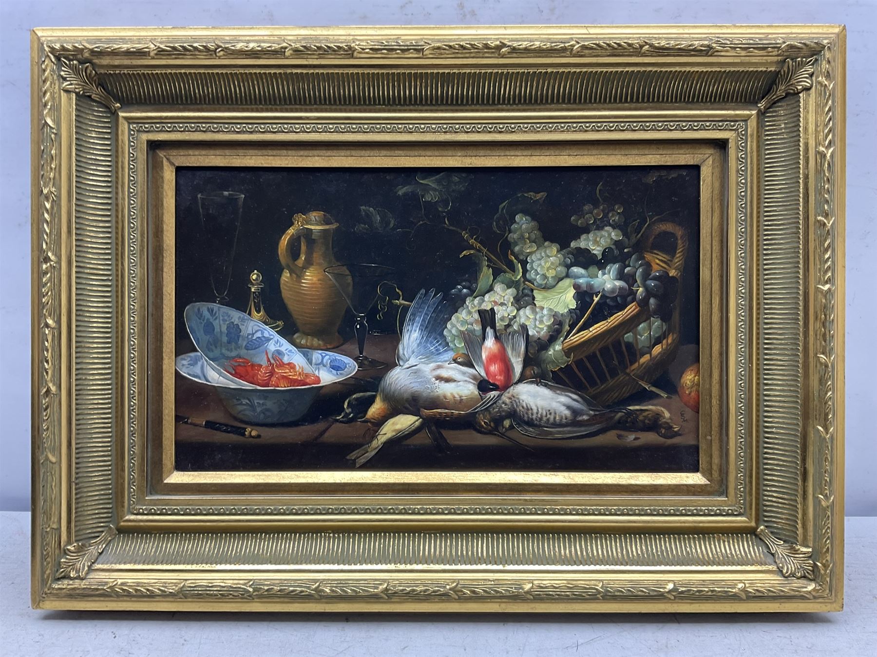 After Frans Snyders (Flemish 1579-1657): Still Life of Game, pair 20th century oils on panel signed with 'CSM' monogram 29cm x 49cm (2)