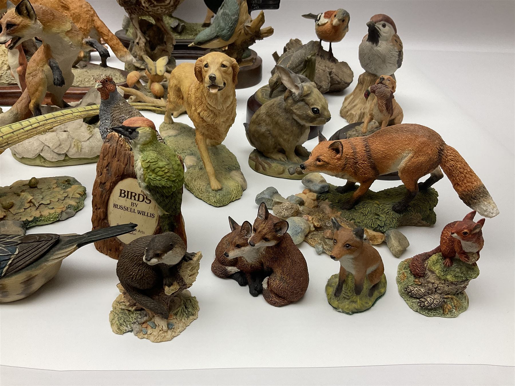 British wildlife, dogs and other animal figures, to include examples by Border Fine Arts, Teviotdale and David Hughes, etc