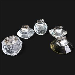 Colibri Webb Corbett crystal table lighter, another Colibri crystal table lighter, Ronson crystal table lighter and eight others 