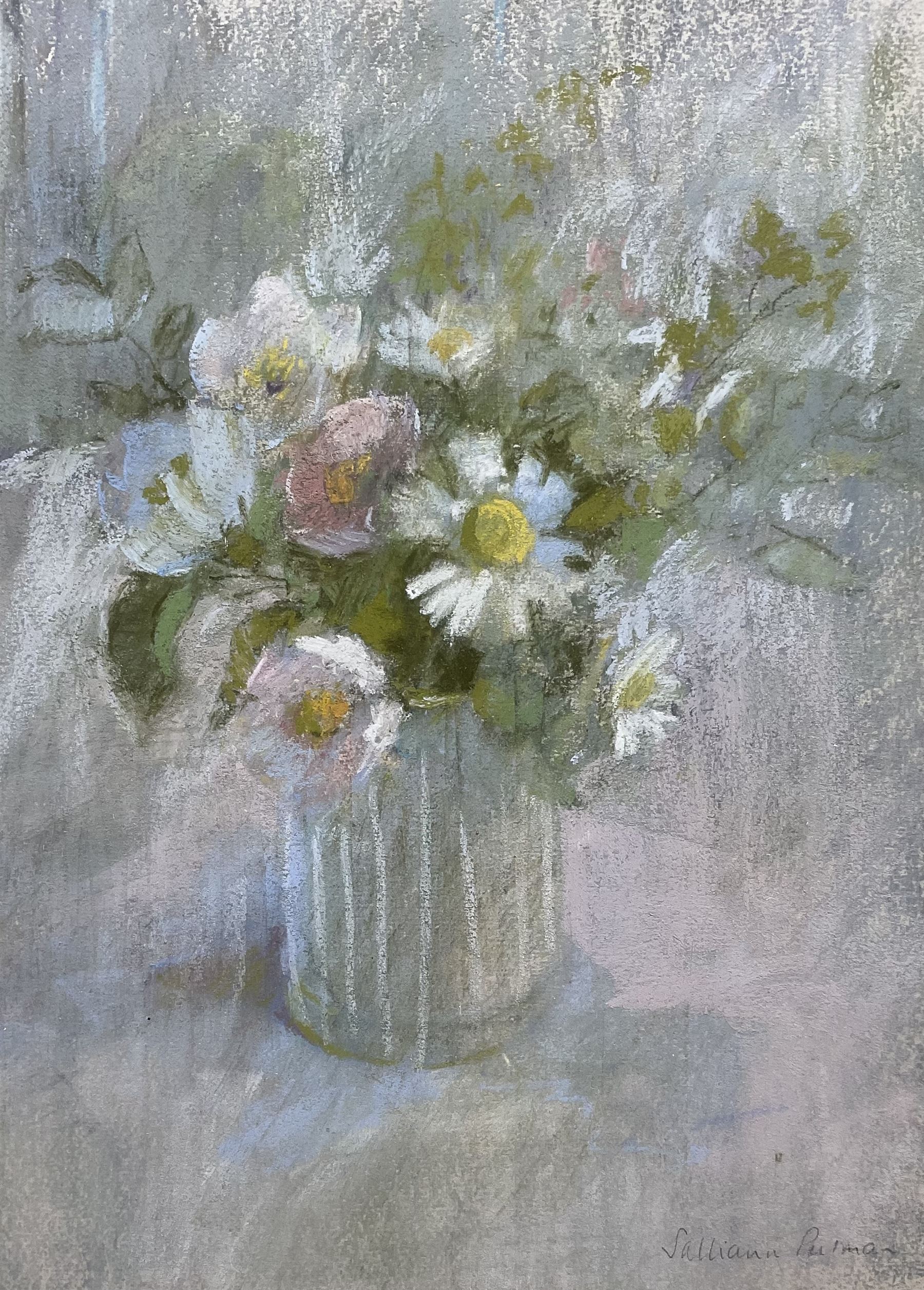 Salliann Putman RWS NEAC (British 1937-): 'Wild Flowers', pastel signed, titled on exhibition label verso 29cm x 21cm