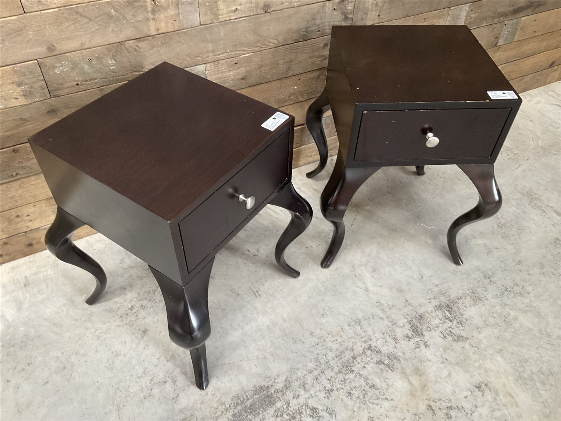 Pair of rosewood finish bedside chests