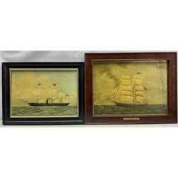 English School (20th Century): Ship's Portraits - 'City of New York' and 'Brig Fletwing at Portmadoc', two oils on panel 36cm x 51cm and 40cm x 57cm (2)