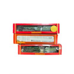 Three Hornby '00' gauge locomotives, comprising R378 LNER Class D49/1 locomotive Cheshire, R583 SR Schools Class 4-4-0 Shrewsbury and limited edition R375 LNER Class A3 4-6-2 Pretty Polly, all boxed