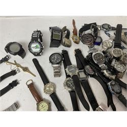 Collection of gentleman's wristwatches, including Swatch, Casio, Timex and Sekonda examples