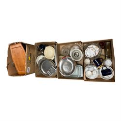 Collection of kitchenware, including dishes cake trays etc, together with mugs and other i...