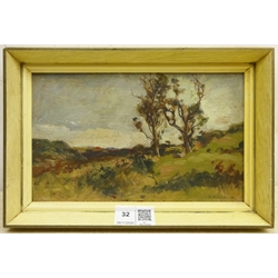 Frederic William Jackson (Staithes Group 1859-1918): Trees in Landscape, oil on board signed 13cm x 21cm