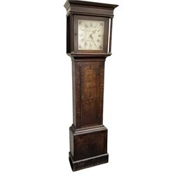 John Chambley of Wolverhampton - George III oak cased 30hr longcase clock c1790, with a fl...