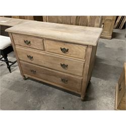 Edwardian satin walnut chest, fitted with two short over two long drawers, raised on turned feet - THIS LOT IS TO BE COLLECTED BY APPOINTMENT FROM THE OLD BUFFER DEPOT, MELBOURNE PLACE, SOWERBY, THIRSK, YO7 1QY