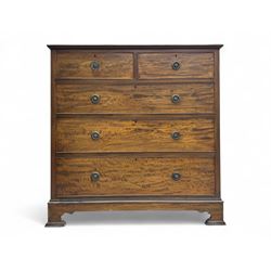 Early 20th century mahogany chest of drawers, rectangular top with moulded edge over two s...