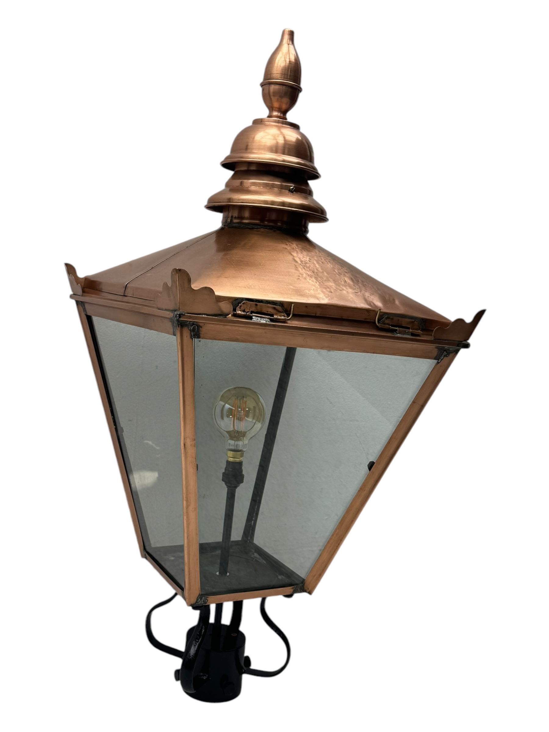 Copper and wrought metal lantern top