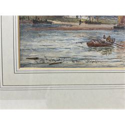 Thomas Bush Hardy RA RBA (British 1842-1897): 'The Harbour - Littlehampton', watercolour signed titled and dated 1897, 21cm x 70cm