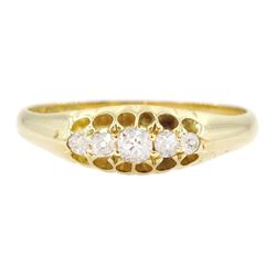 Victorian 18ct gold five stone old cut diamond ring, Birmingham 1896