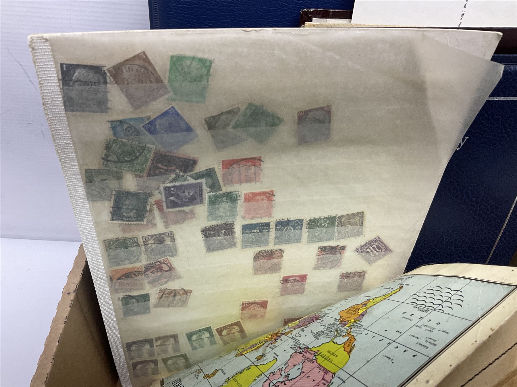 Great British and World stamps, including PHQ cards, Queen Elizabeth II first day covers, Bahamas, Belgium, Canada, India etc, housed in albums, ring binder folders and loose, in one box