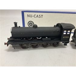 ‘00’ gauge - two kit built steam locomotives comprising unnamed LMS/HR Drummond Class C/BEN 4-4-0 no.54398 finished in BR black; Class Q6 0-8-0 no.63344 finished in BR black; both with Nu-Cast boxes (2) 