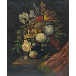 Dutch School (19th century): Still Life of Flowers in a Vase, oil on board unsigned 41cm x 35cm