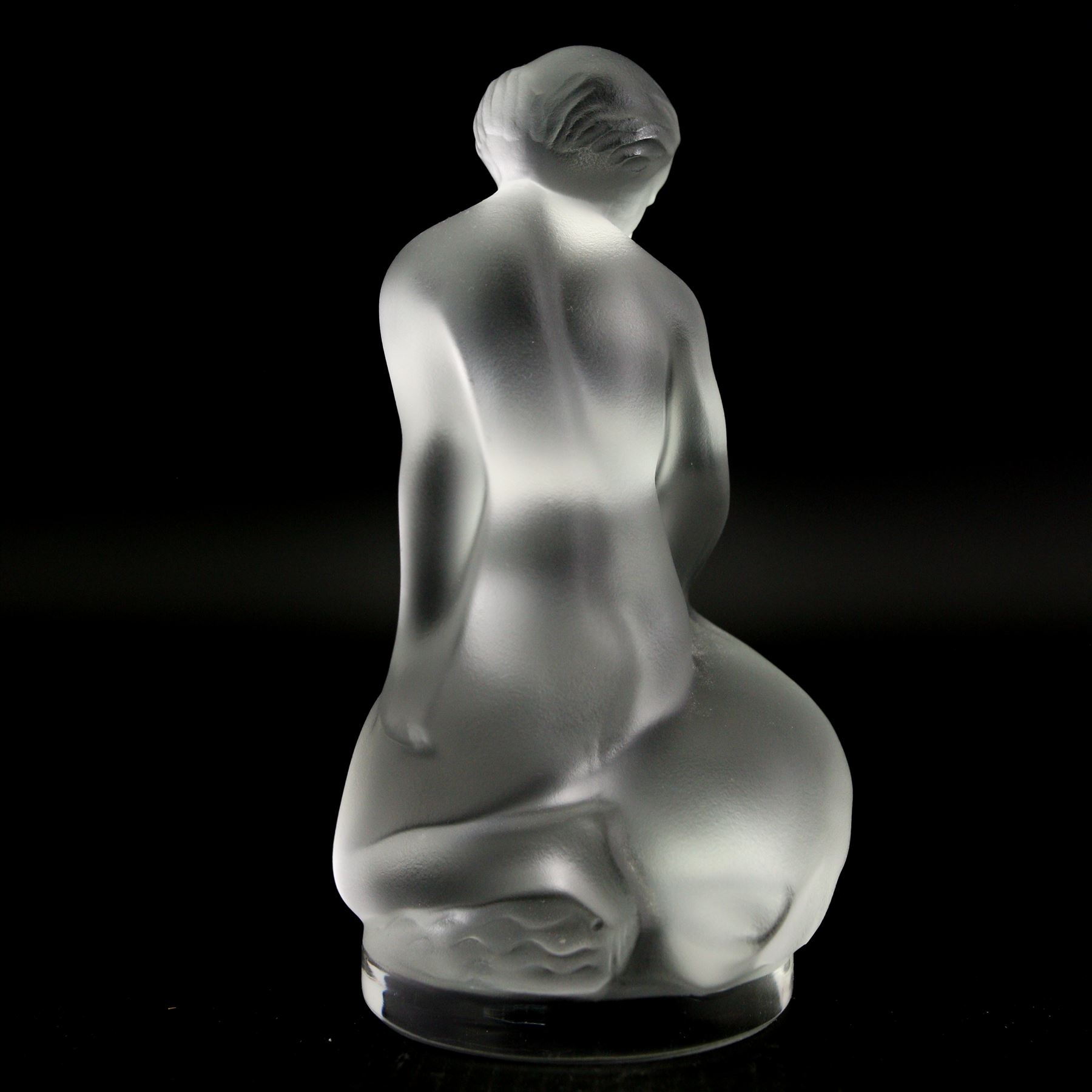 Two Lalique crystal figures modelled as Leda and the Swan and Diane, both signed Lalique, France, H12cm (2)