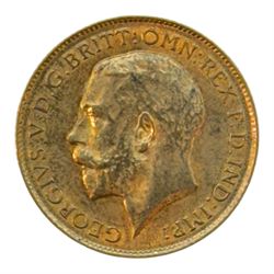 King George V 1914 gold half sovereign coin