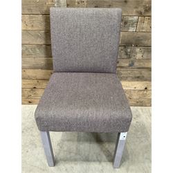 17 x dining chair upholstered in tweed fabric, painted legs