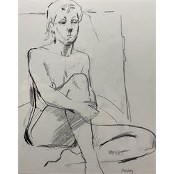 Trevor Stubley (British 1932-2010): Seated Nude, pencil sketch signed 26cm x 21cm 