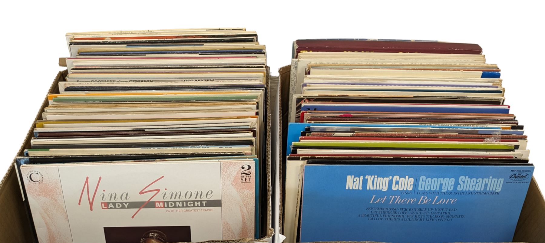 Quantity of mostly vinyl LPs, in two boxes