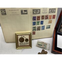 Cased 2006 United Kingdom Executive Proof Set with certificate of Authenticity No 4591, together with pre-decimal coinage and stamps, etc.