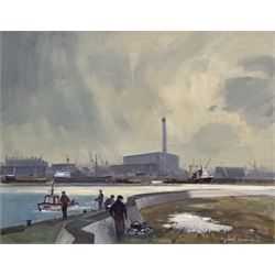 John Clifford (British 1934-): 'Great Yarmouth Harbour' oil on board signed, titled on lab...