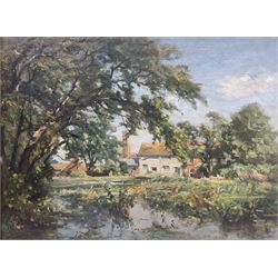 William Greaves (British 1852-1938): Country Farmstead in Summer, oil on canvas signed and...