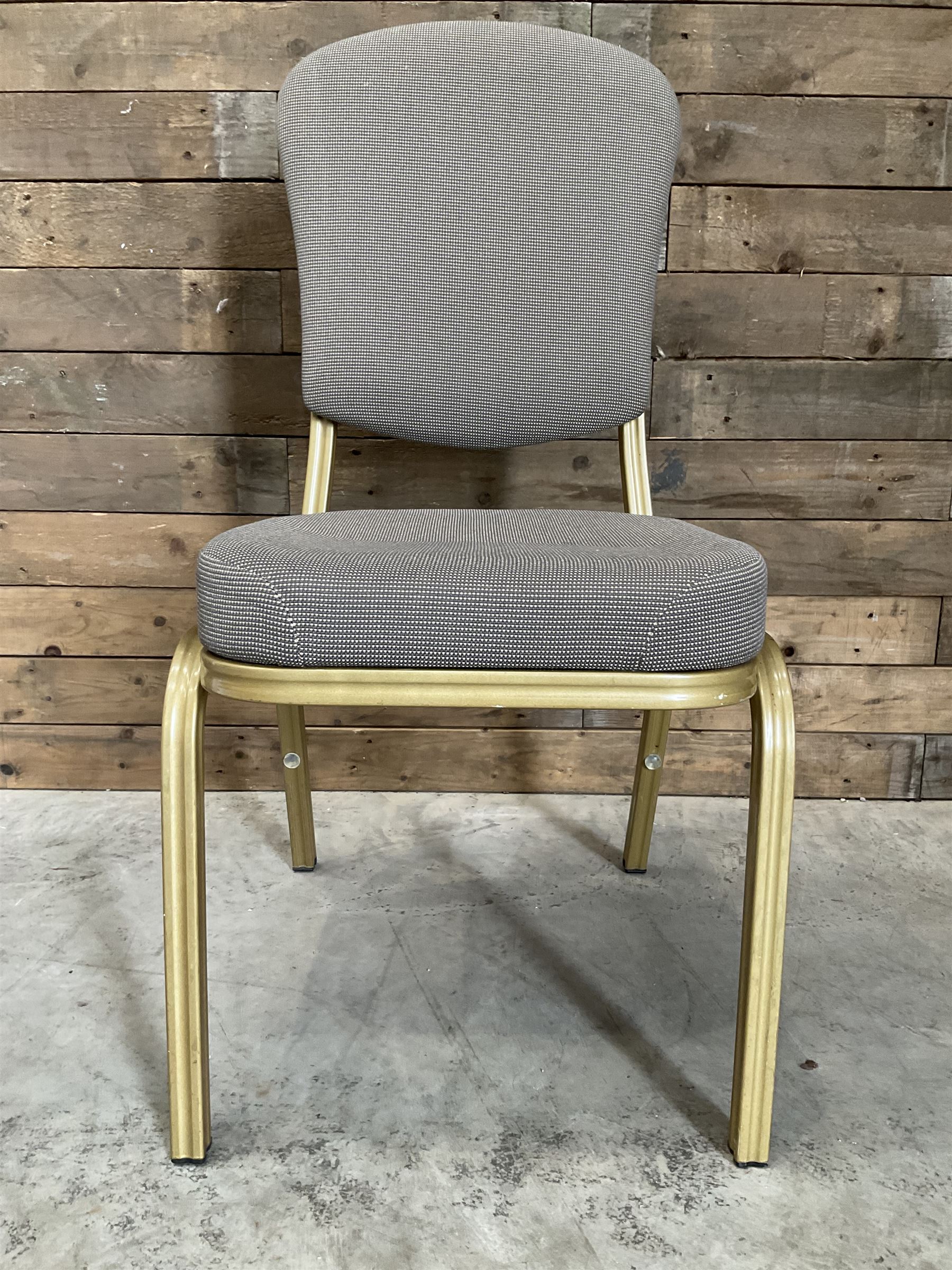 40 x Conference banquet chair, gold metal frame, upholstered seat and back