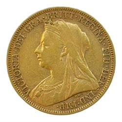 Queen Victoria 1897 gold full sovereign coin, Melbourne mint 