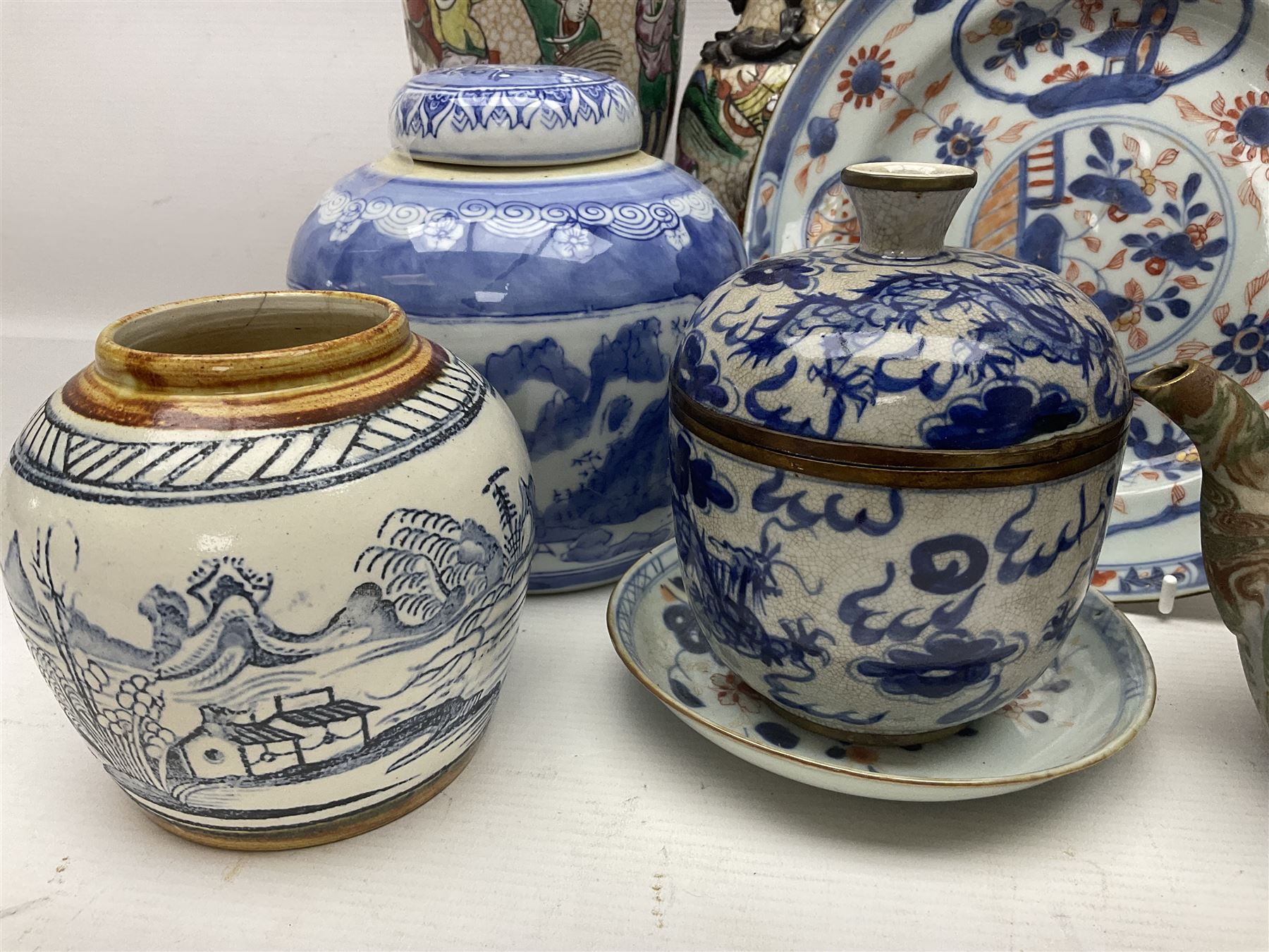 Two ginger jars, together with Banko style teapot and other collectables 