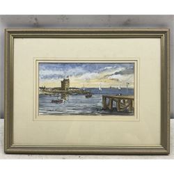 Harry F McGregor (Scottish 1928-2014): Broughty Castle and Beach, pair watercolours signed 13cm x 24cm (2)