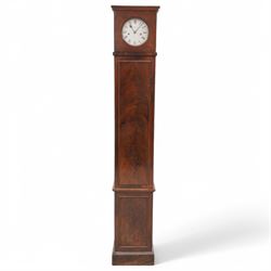 John Hill of Covent Garden, London- Fine Regency 8-day mahogany longcase clock c1820, slim...