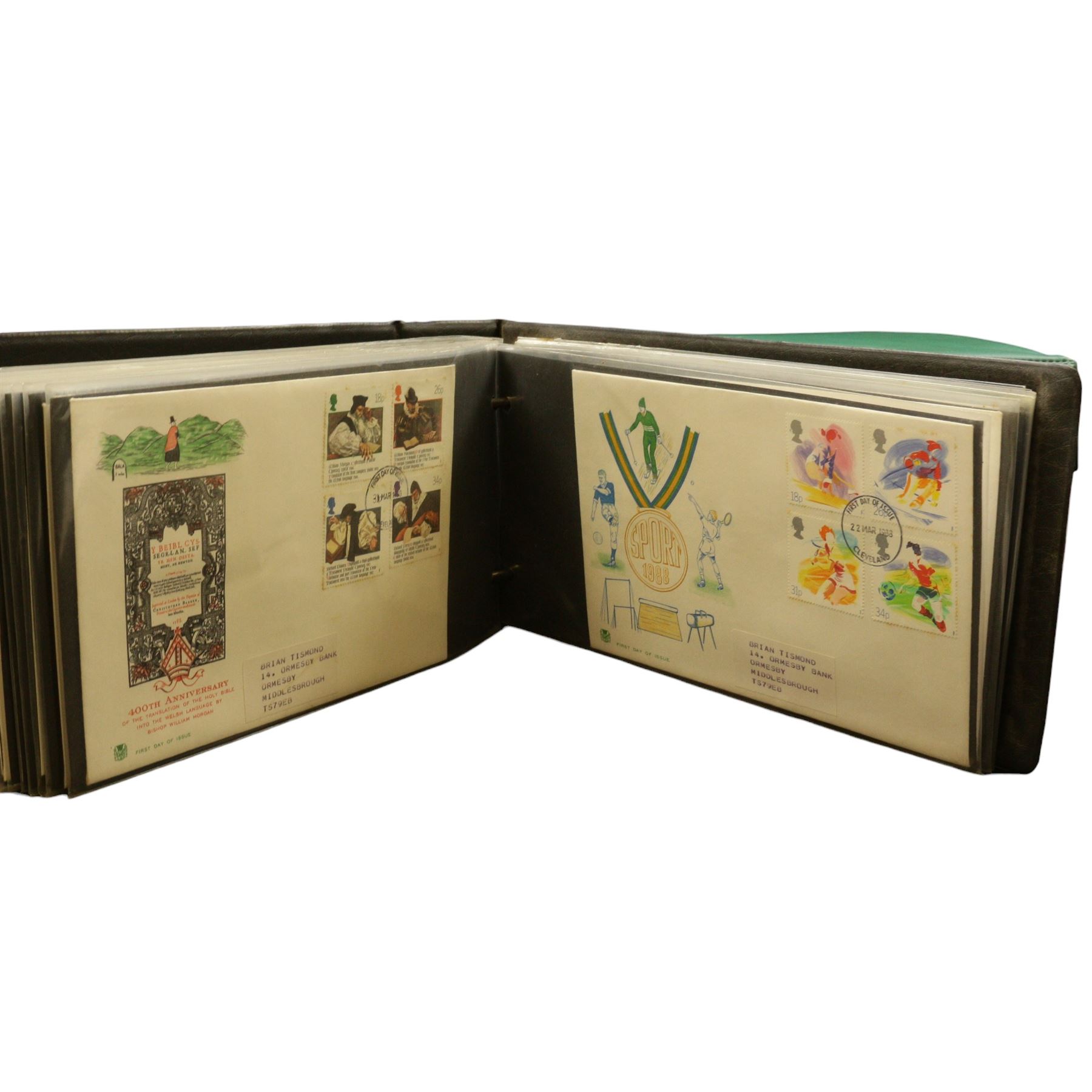 Mostly Great British stamps, including Queen Elizabeth II mint pre-decimal and decimal issues including commemorative fist class, various first covers some with special postcards many with printed addresses etc, housed in seven ring binder albums and loose, in one box