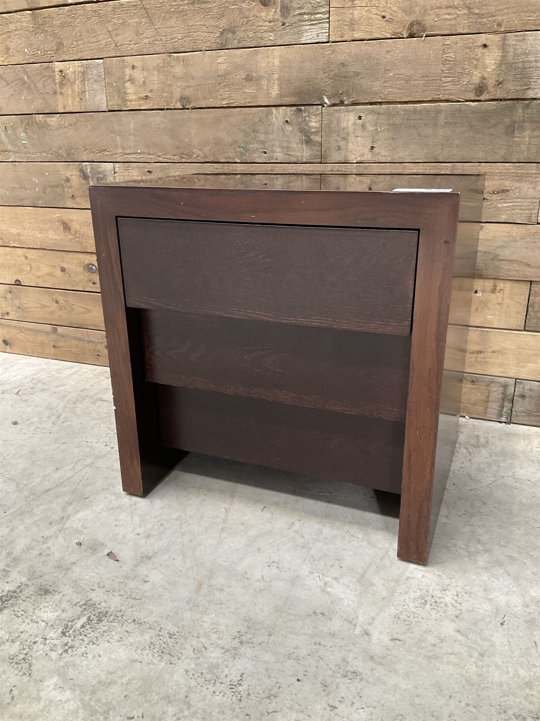 5 x rosewood bedside chests, fitted with thee tiered soft-close drawers