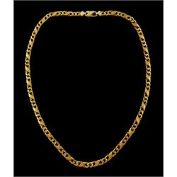 9ct gold flattened infinity and curb link chain necklace, hallmarked