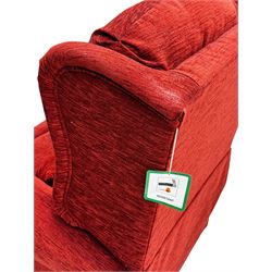 Willowbrook - Hanbury adjustable reclining armchair upholstered in buttoned back wine fabric, head cushion, tray table