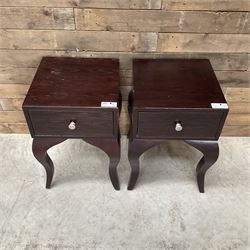 Pair of rosewood finish bedside chests