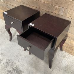 Pair of rosewood finish bedside chests