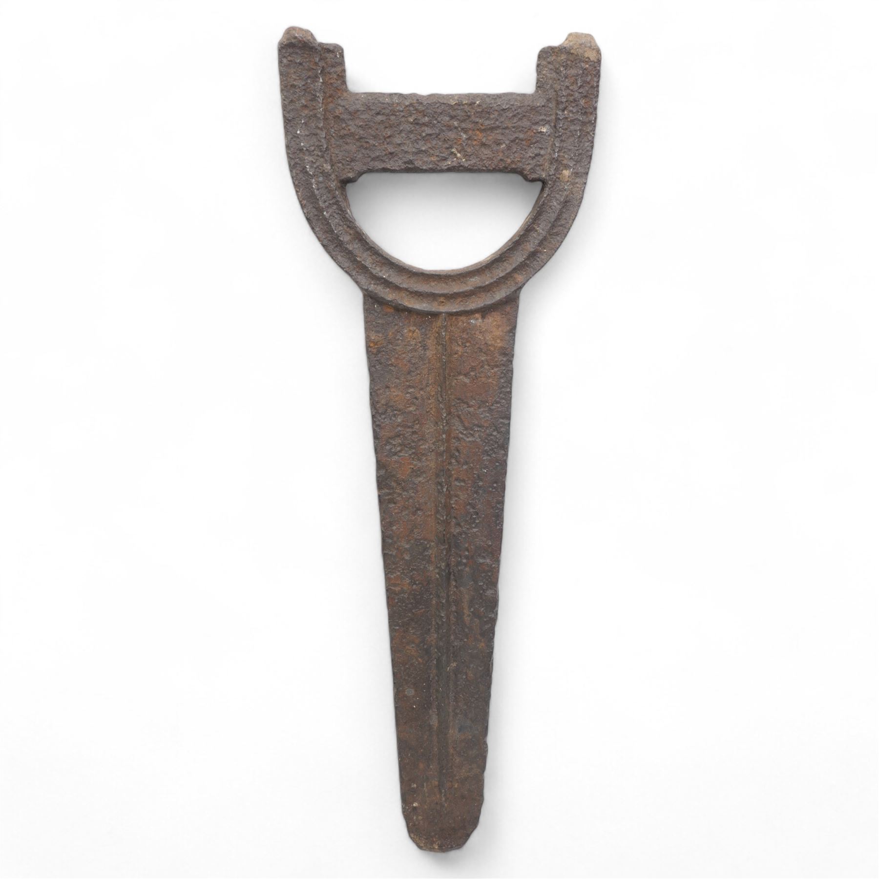 Victorian cast iron boot scraper, H55cm 